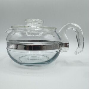 Vintage Pyrex Flameware Clear Glass Teapot 8336